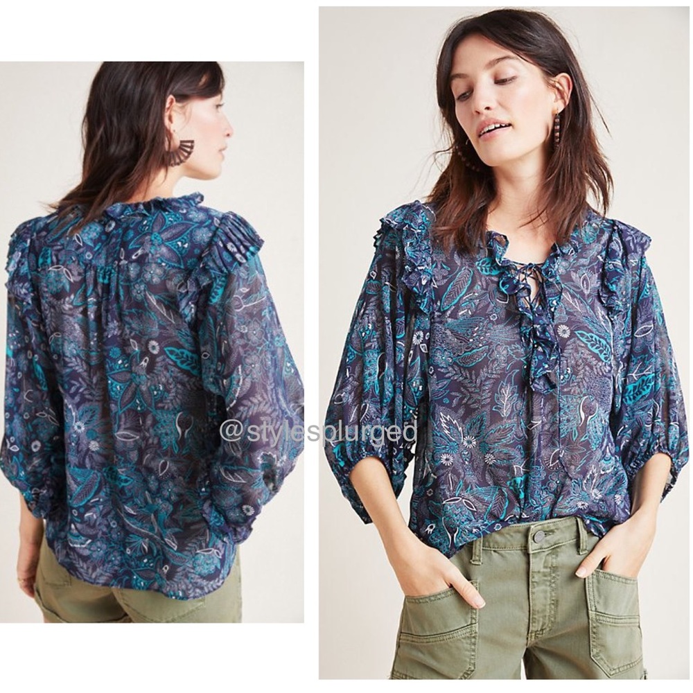 NWT ANTHRO⭐️Top Rated⭐️Haida Peasant Top sz medium